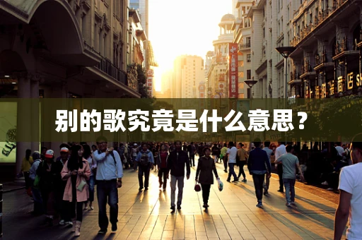 别的歌究竟是什么意思？