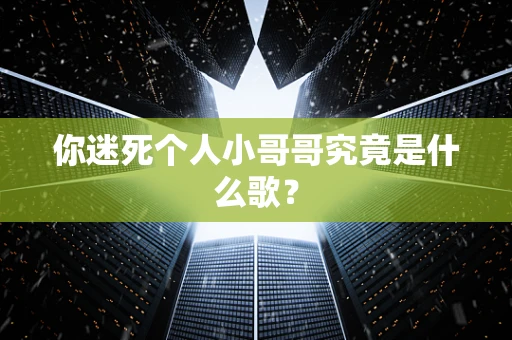 你迷死个人小哥哥究竟是什么歌？