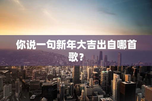 你说一句新年大吉出自哪首歌？