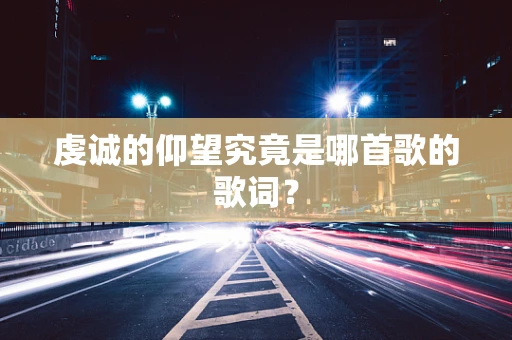 虔诚的仰望究竟是哪首歌的歌词？