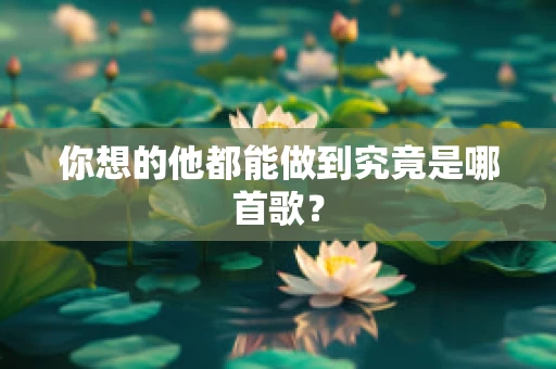 你想的他都能做到究竟是哪首歌？