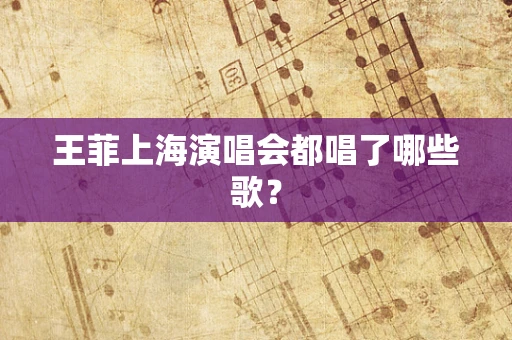 王菲上海演唱会都唱了哪些歌？