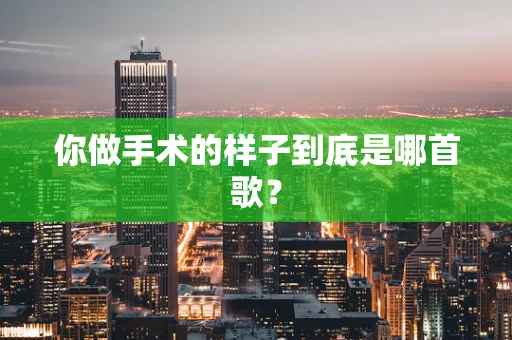 你做手术的样子到底是哪首歌？