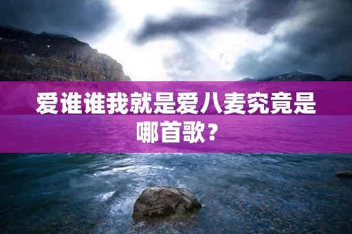 爱谁谁我就是爱八麦究竟是哪首歌？