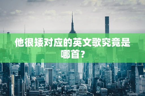 他很矮对应的英文歌究竟是哪首？