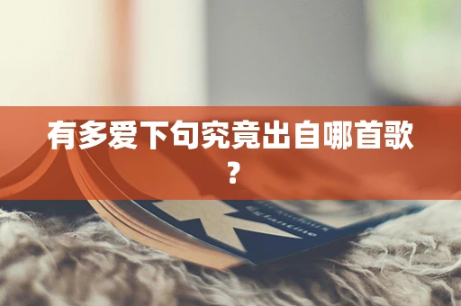 有多爱下句究竟出自哪首歌？