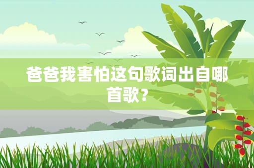 爸爸我害怕这句歌词出自哪首歌？