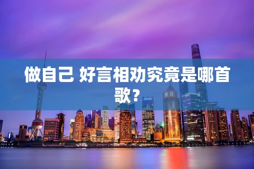 做自己 好言相劝究竟是哪首歌？