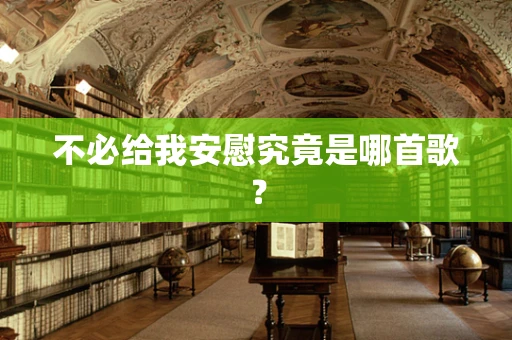 不必给我安慰究竟是哪首歌？