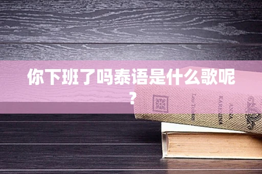 你下班了吗泰语是什么歌呢？