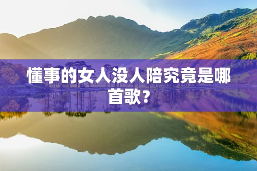 懂事的女人没人陪究竟是哪首歌？