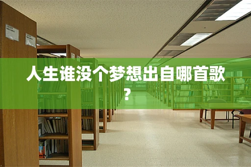 人生谁没个梦想出自哪首歌？