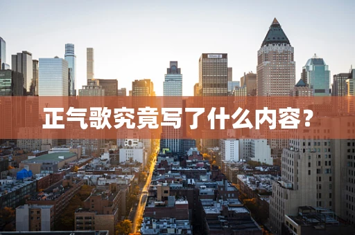 正气歌究竟写了什么内容？