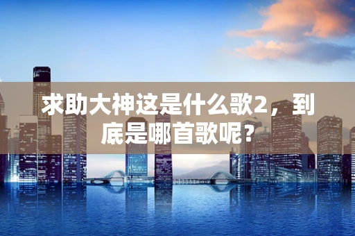 求助大神这是什么歌2，到底是哪首歌呢？