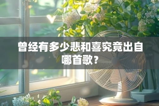 曾经有多少悲和喜究竟出自哪首歌？