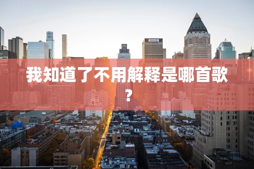 我知道了不用解释是哪首歌？