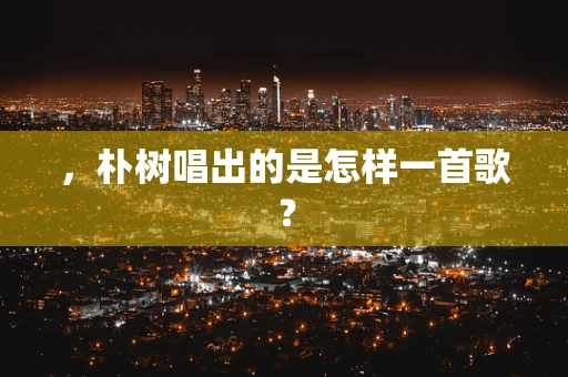 ，朴树唱出的是怎样一首歌？