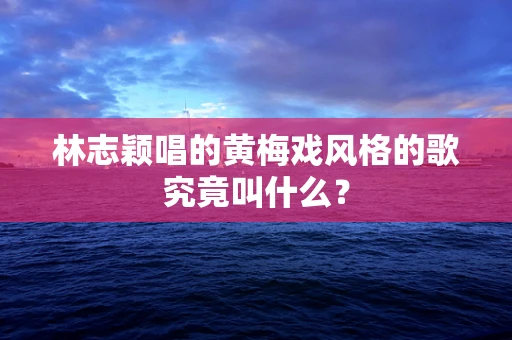 林志颖唱的黄梅戏风格的歌究竟叫什么？