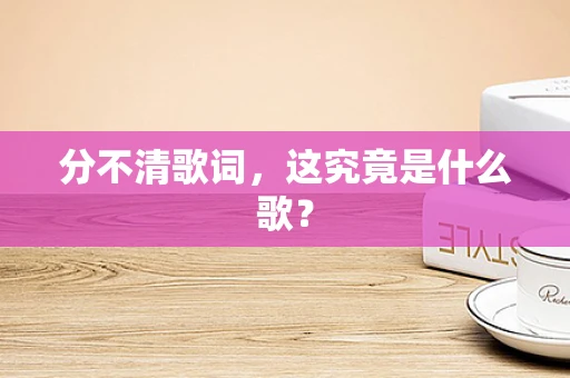 分不清歌词，这究竟是什么歌？