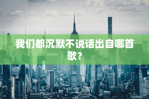 我们都沉默不说话出自哪首歌？