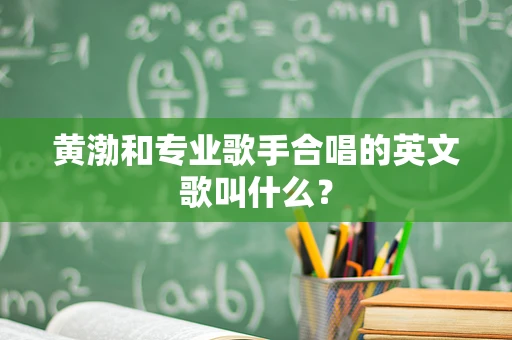 黄渤和专业歌手合唱的英文歌叫什么？