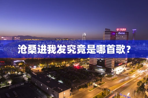 沧桑进我发究竟是哪首歌？