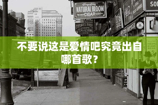 不要说这是爱情吧究竟出自哪首歌？