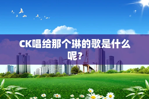 CK唱给那个琳的歌是什么呢？