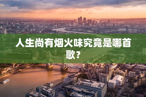人生尚有烟火味究竟是哪首歌？