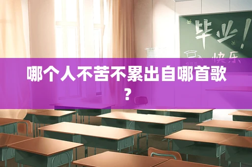 哪个人不苦不累出自哪首歌？