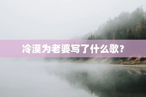 冷漠为老婆写了什么歌？