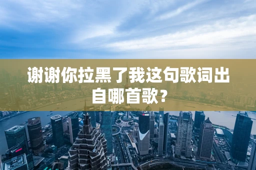 谢谢你拉黑了我这句歌词出自哪首歌？