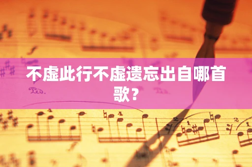 不虚此行不虚遗忘出自哪首歌？