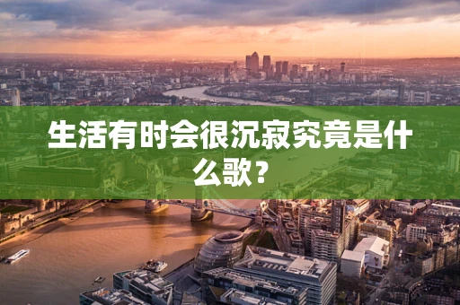 生活有时会很沉寂究竟是什么歌？