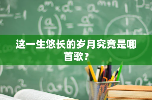 这一生悠长的岁月究竟是哪首歌？