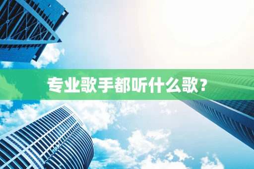 专业歌手都听什么歌？