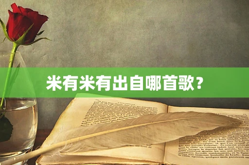 米有米有出自哪首歌？