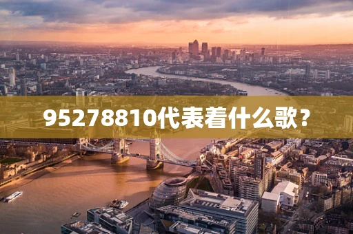 95278810代表着什么歌？