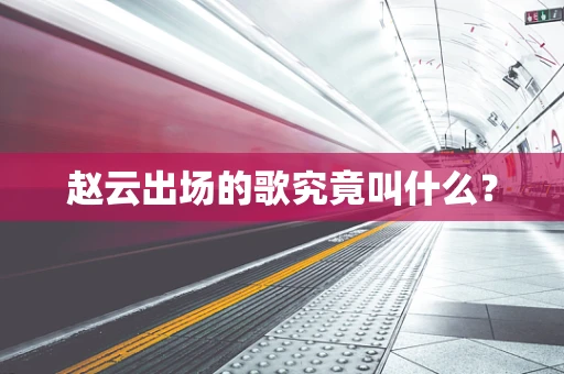 赵云出场的歌究竟叫什么？