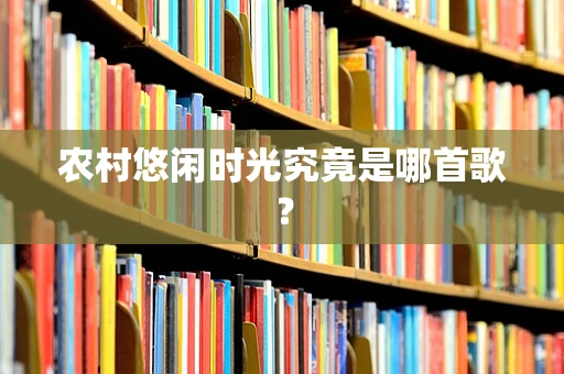 农村悠闲时光究竟是哪首歌？